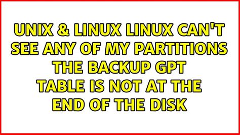  240. . The backup gpt table is not on the end of the device this problem will be corrected by write